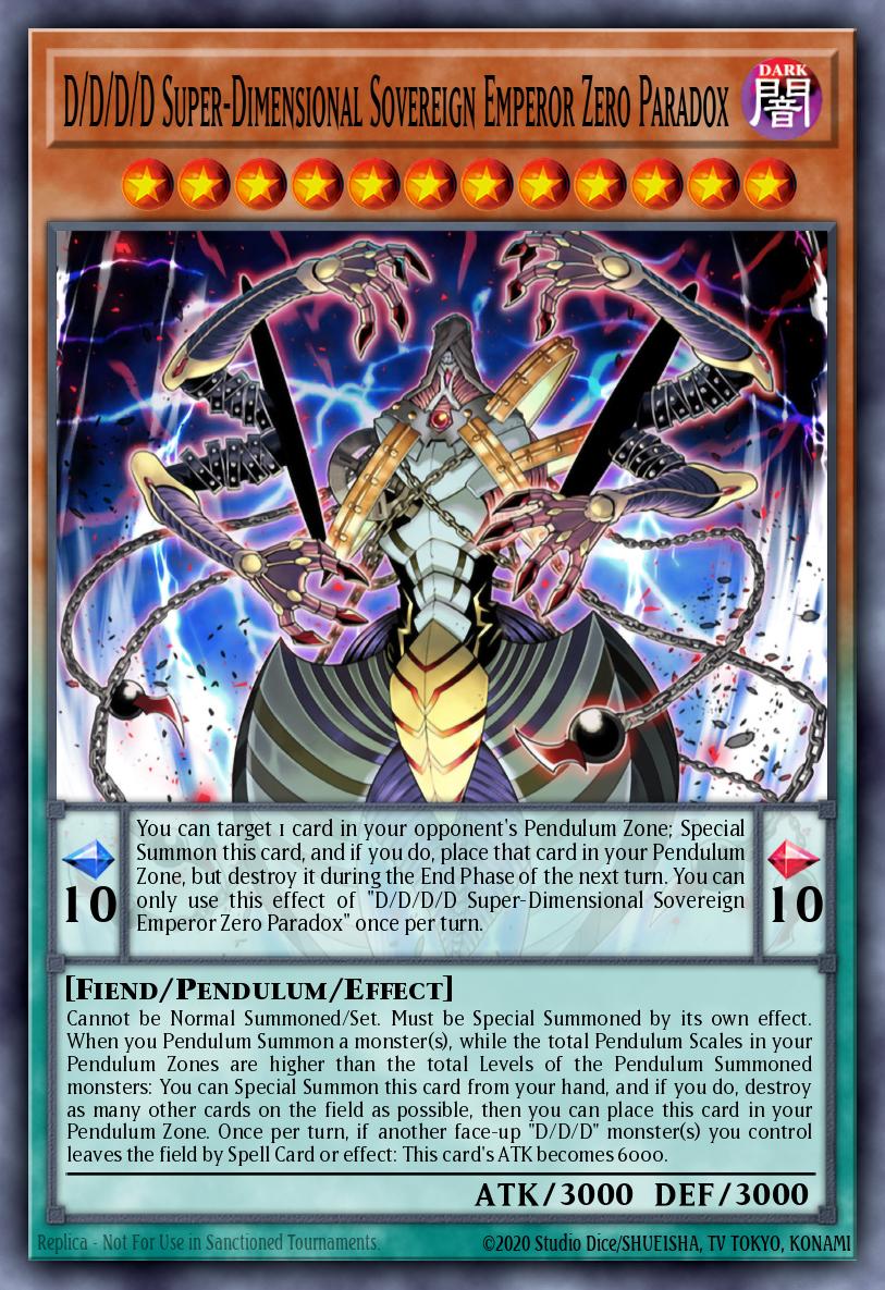 D/D/D/D Super-Dimensional Sovereign Emperor Zero Paradox Ultra Rare BLMR-EN046 Battles of Legend Monstrous Revenge Yugioh card