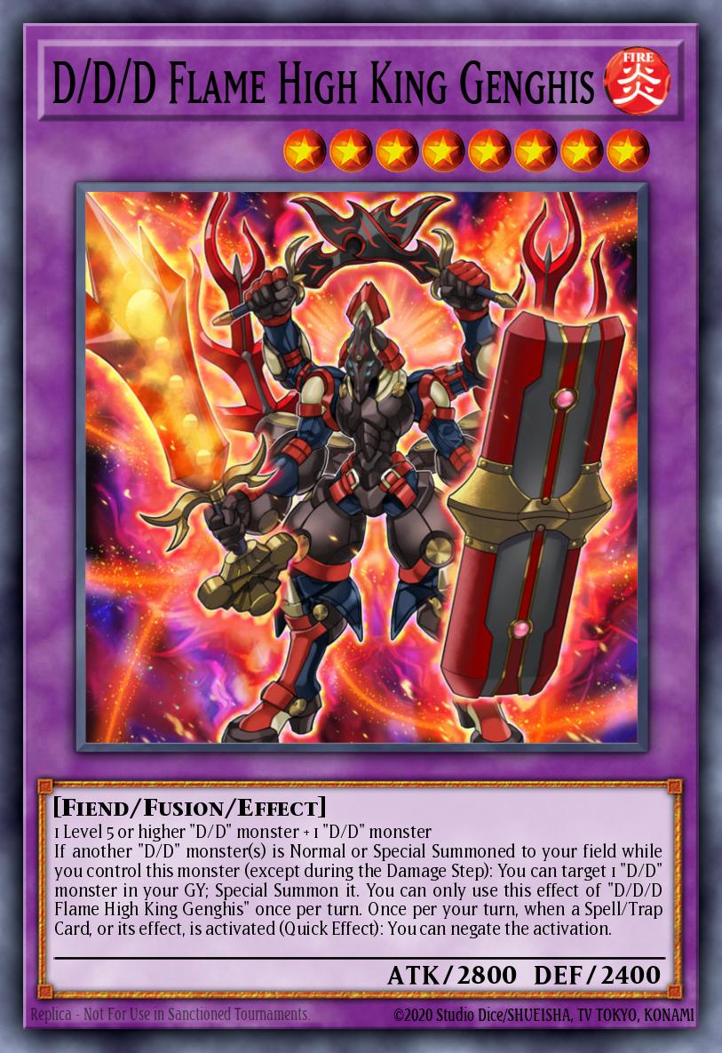 D/D/D Flame High King Genghis Super Rare MP19-EN229 2019 Gold Sarcophagus Tin Mega Pack Yugioh card