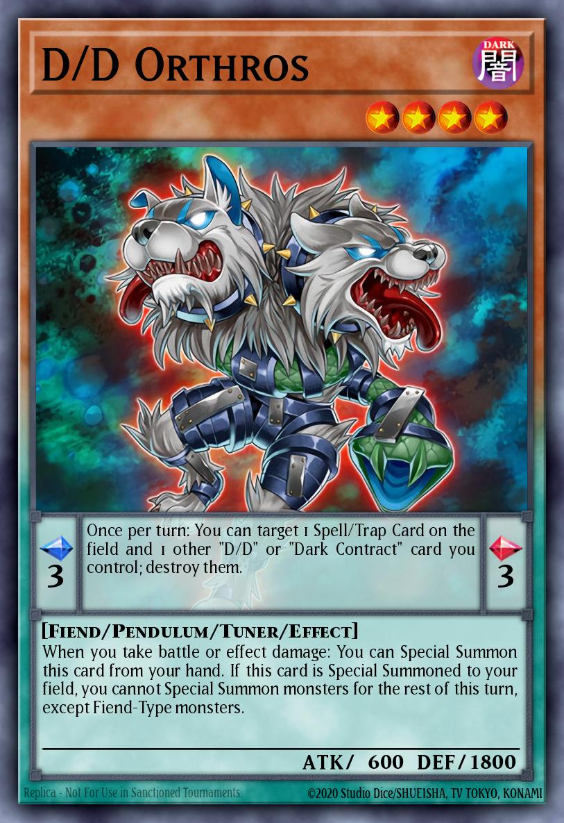 D/D Orthros Super Rare SDPD-EN004 Pendulum Domination Structure Deck Yugioh card