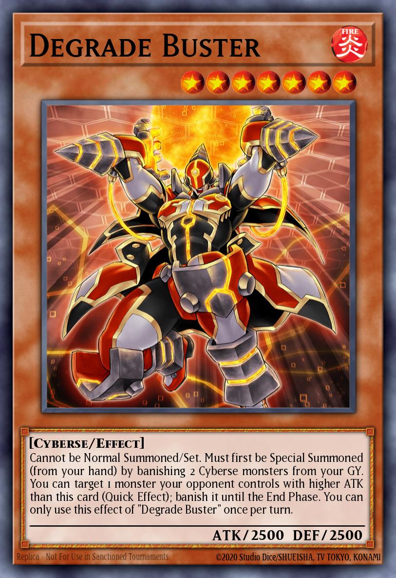 Degrade Buster Super Rare FLOD-EN005 Flames of Destruction Yugioh card