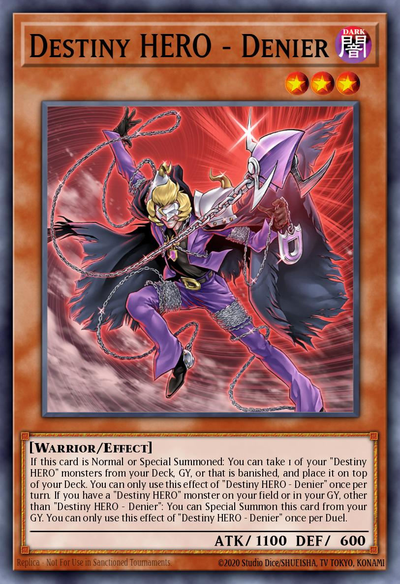 Destiny HERO - Denier Common MP22-EN199 2022 Tin of the Pharaohs Gods Yugioh card