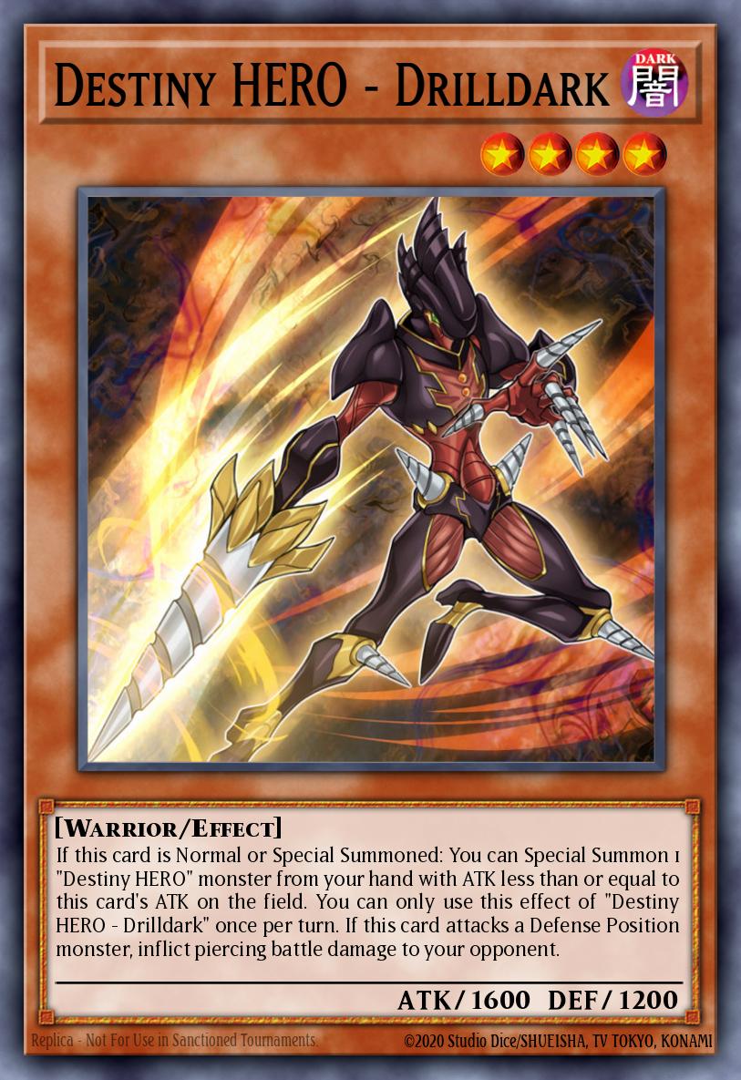 Destiny HERO - Drilldark Super Rare DESO-EN001 Destiny Soldiers Yugioh card