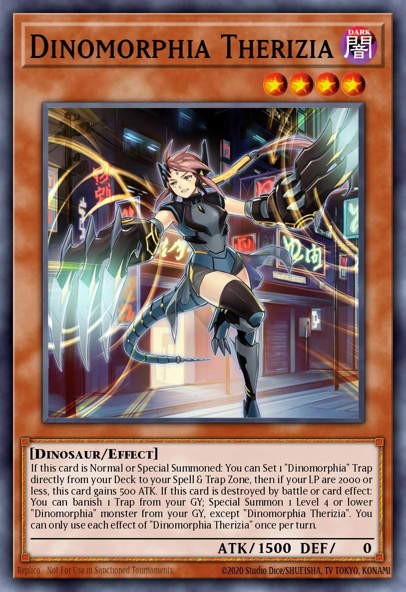 Dinomorphia Therizia Prismatic Secret Rare MP23-EN009 25th Anniversary Tin Dueling Heroes Mega Pack Yugioh card