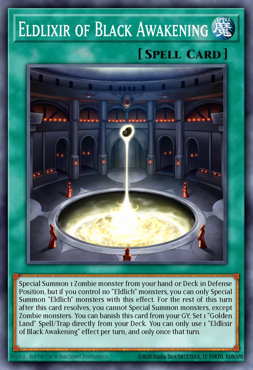 Eldlixir of Black Awakening Premium Gold Rare MGED-EN049 Maximum Gold El Dorado Yugioh card