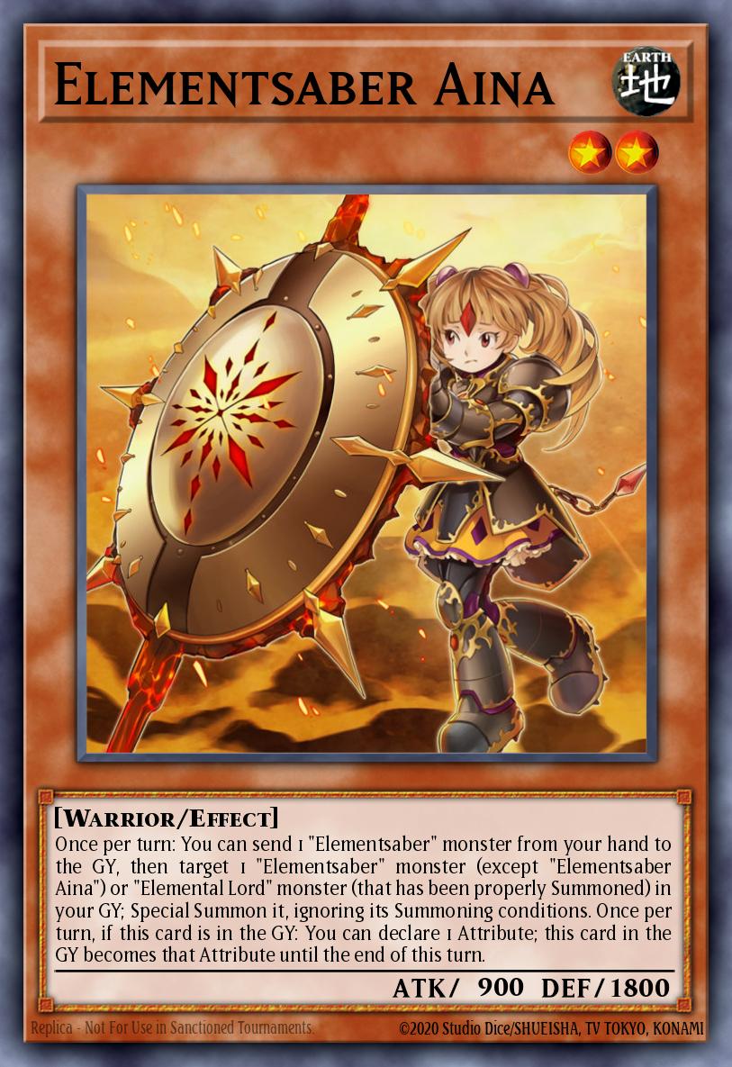 Elementsaber Aina Common FLOD-EN019 Flames of Destruction Yugioh card