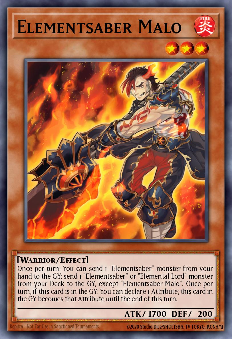 Elementsaber Malo Common FLOD-EN022 Flames of Destruction Yugioh card