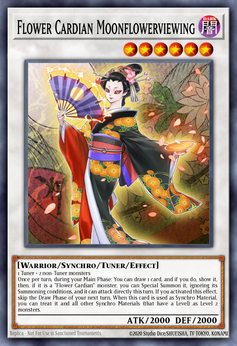 Flower Cardian Moonflowerviewing Common FLOD-EN094 Flames of Destruction Yugioh card