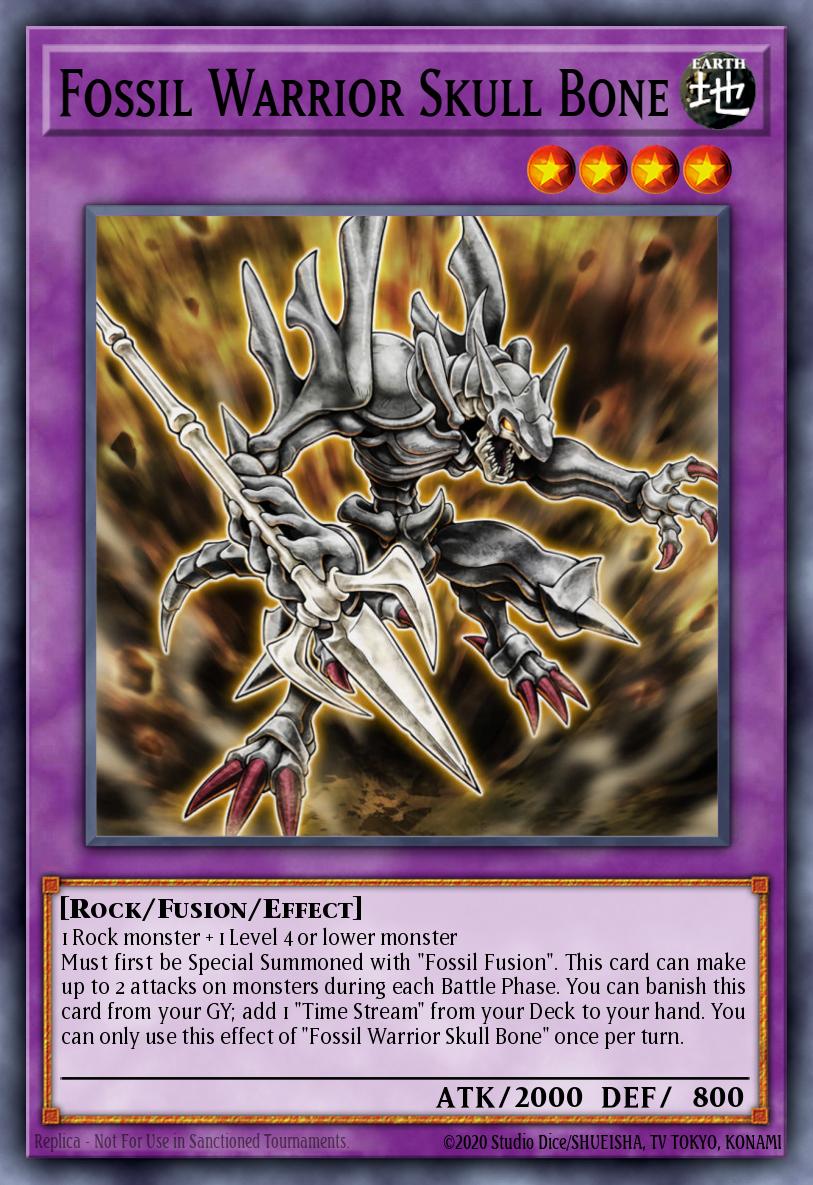 Fossil Warrior Skull Bone Secret Rare BLAR-EN008 Battles of Legend Armageddon Yugioh card