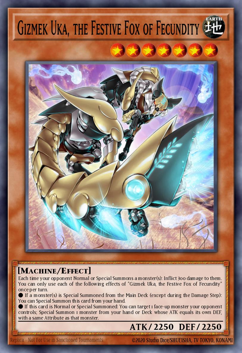 Gizmek Uka the Festive Fox of Fecundity Common EGO1-EN020 Egyptian God Deck Obelisk the Tormentor Yugioh card
