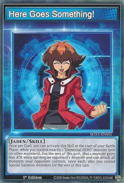 Here Goes Something Common SGX1-ENS01 Speed Duel GX Duel Academy Box Yugioh card