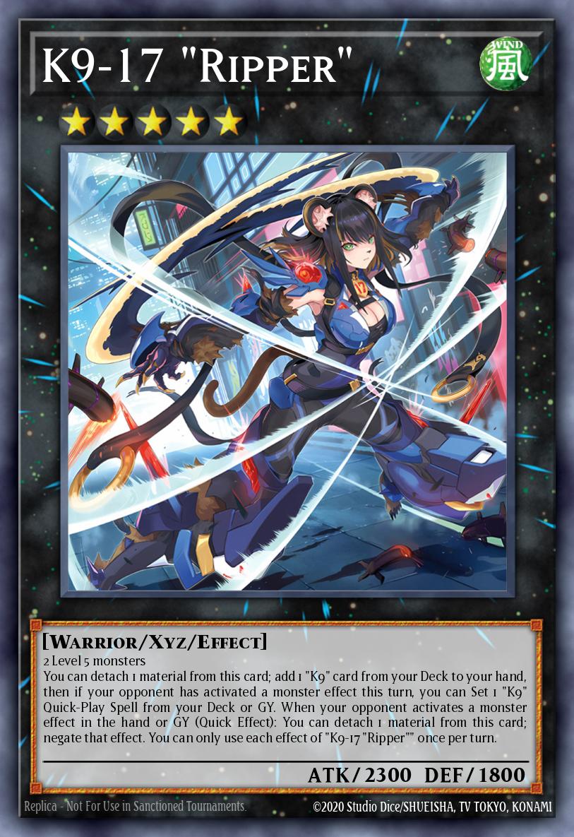 K9-17 Ripper Collector's Rare JUSH-EN035 Justice Hunters Yugioh card