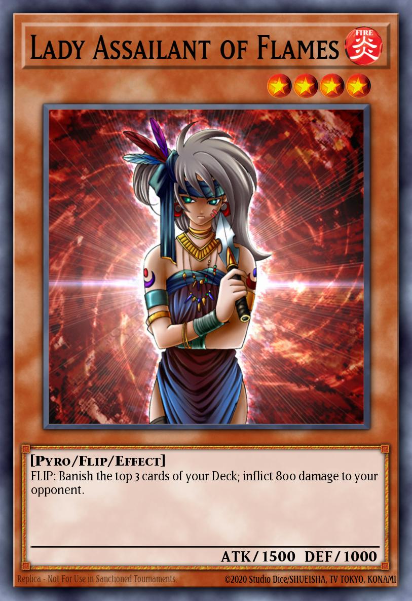 Lady Assailant of Flames Common LON-035 Labyrinth of Nightmare Yugioh card