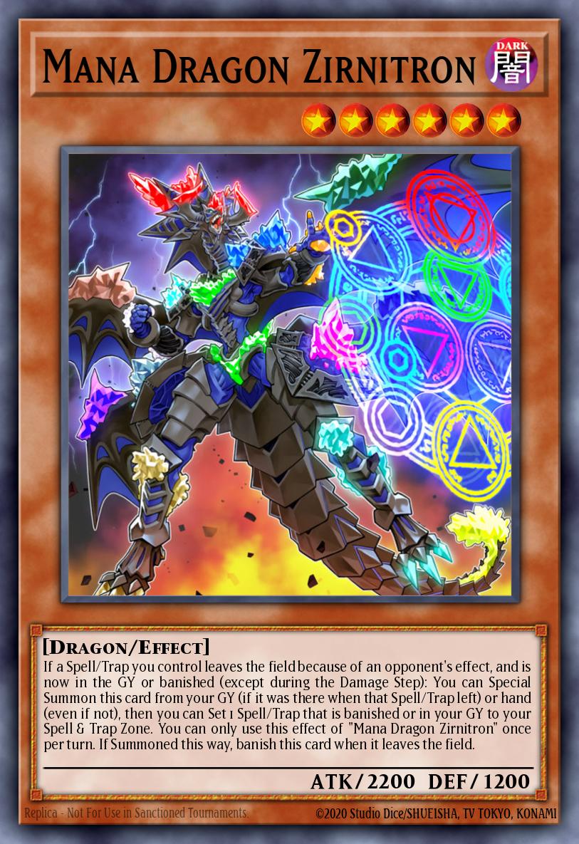 Mana Dragon Zirnitron Prismatic Secret Rare MP19-EN090 2019 Gold Sarcophagus Tin Mega Pack Yugioh card