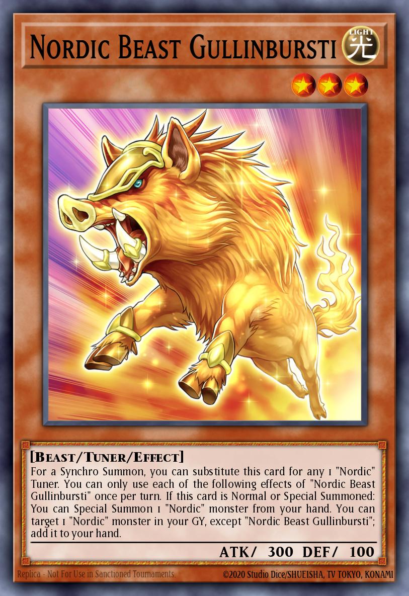 Nordic Beast Gullinbursti Super Rare BACH-EN011 Battle of Chaos Yugioh card