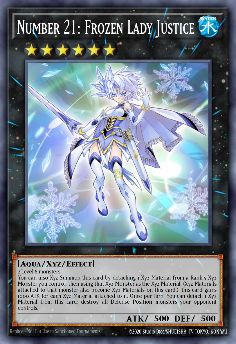 Number 21 Frozen Lady Justice Gold Secret Rare PGL2-EN018 Premium Gold Return of the Bling Yugioh card