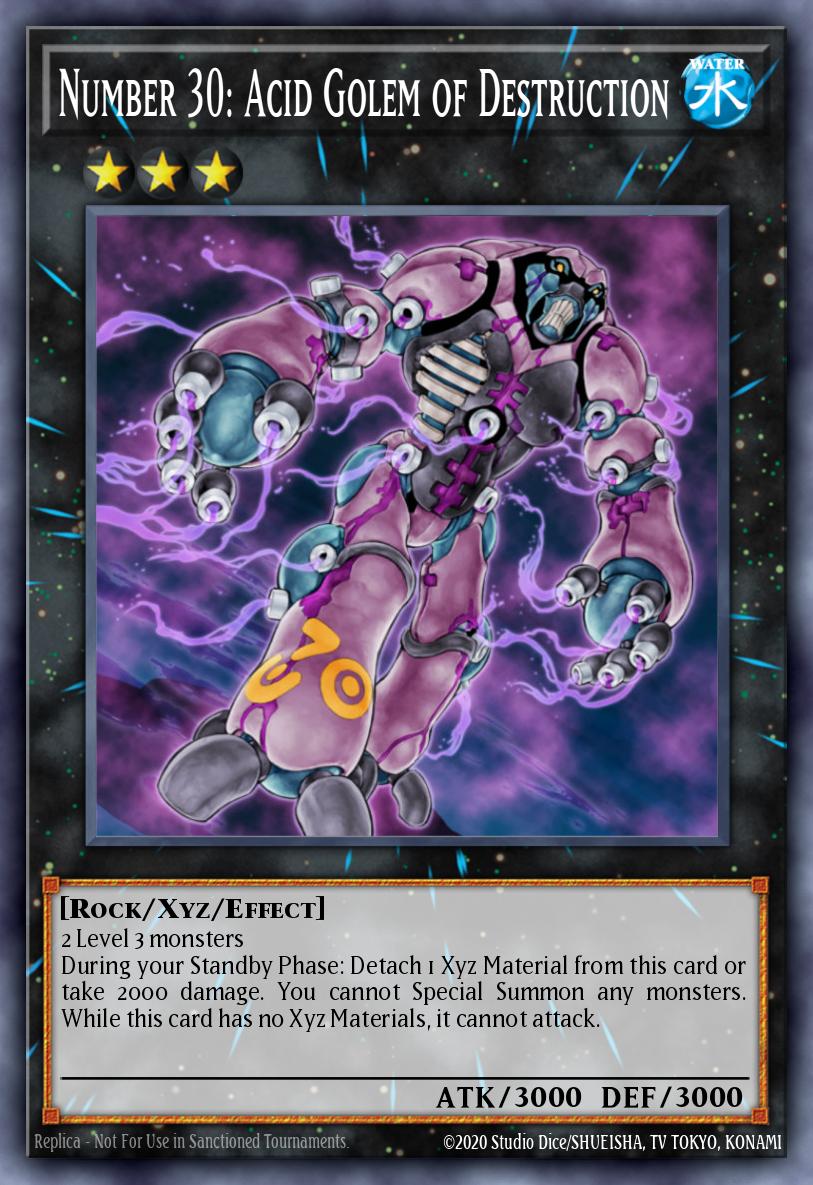 Number 30 Acid Golem of Destruction Platinum Secret Rare RA04-EN165 Quarter Century Stampede Yugioh card