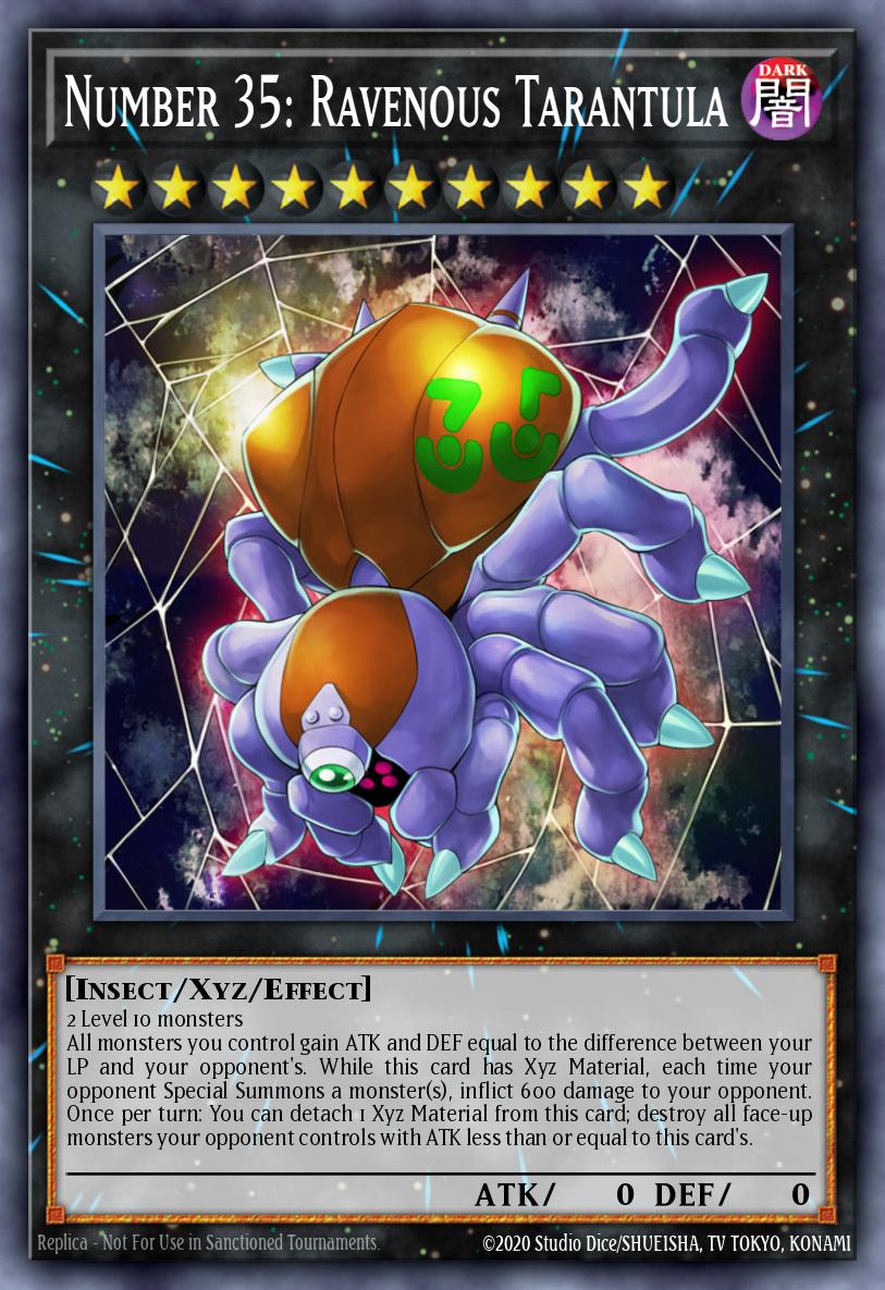 Number 35 Ravenous Tarantula Gold Secret Rare PGL3-EN009 Premium Gold Infinite Gold Yugioh card