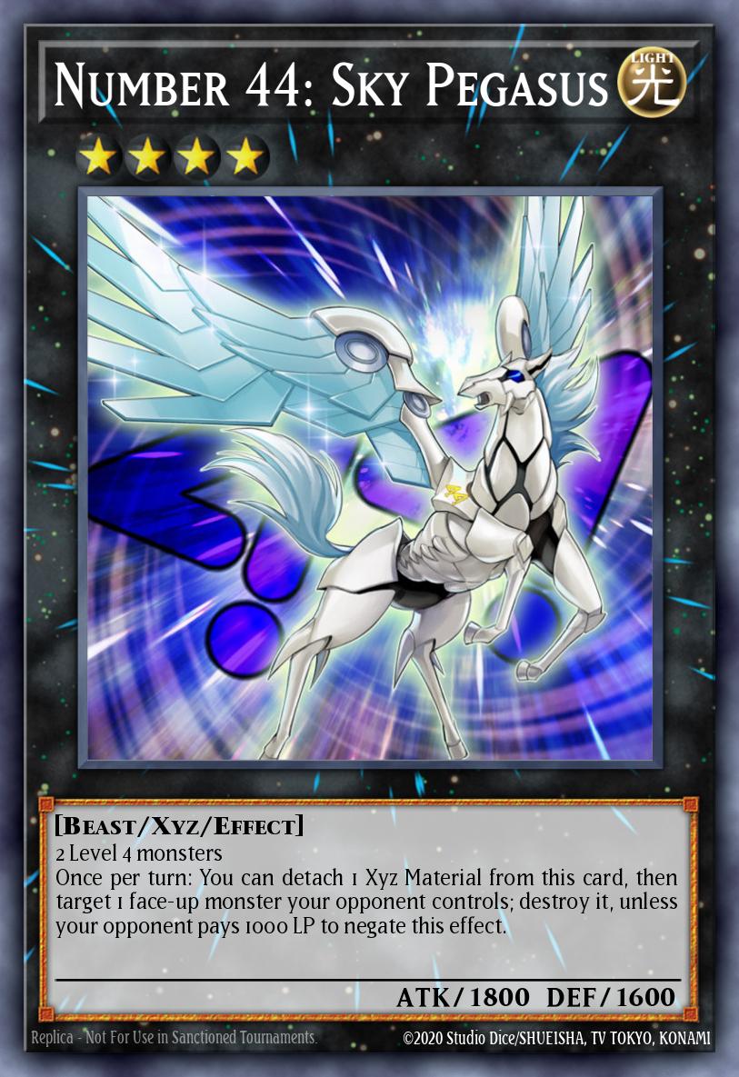 Number 44 Sky Pegasus Shatterfoil Rare BP03-EN130 Battle Pack 3 Monster League Yugioh card
