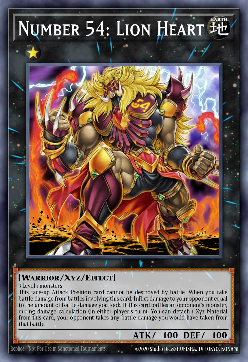 Number 54 Lion Heart Ultra Rare BLC1-EN037 Battles of Legend Chapter 1 Yugioh card