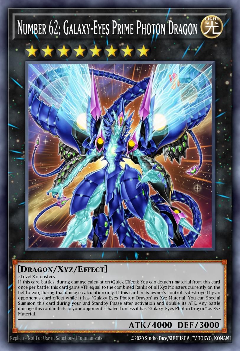 Number 62: Galaxy-Eyes Prime Photon Dragon Starlight Rare BLGG-EN140 Battles of Legend: Glorious Gallery Yugioh card