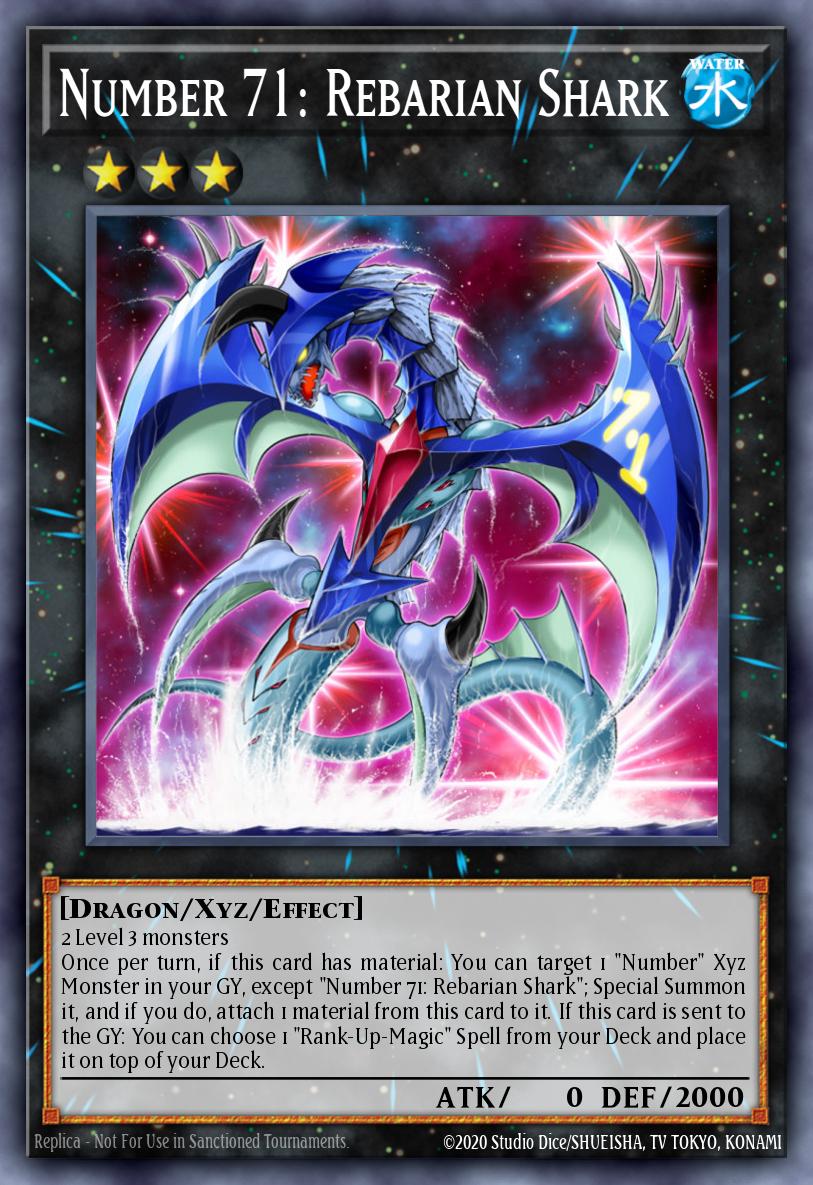 Number 71 Rebarian Shark Super Rare CT14-EN005 2017 Mega-Tins Yugioh card