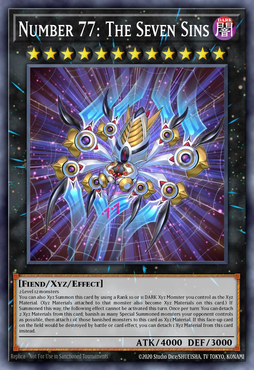 Number 77 The Seven Sins Ultra Rare BLC1-EN038 Battles of Legend Chapter 1 Yugioh card