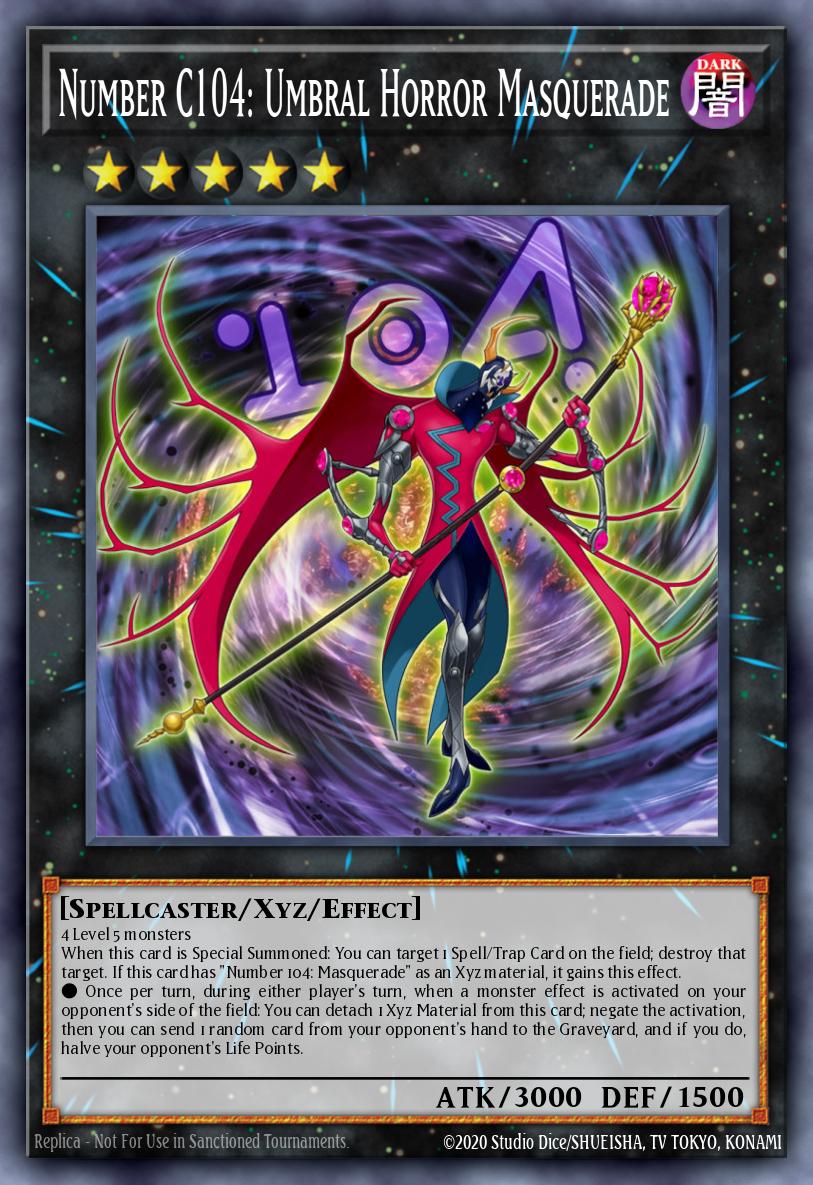 Number C104 Umbral Horror Masquerade Super Rare JOTL-EN056 Judgment of the Light Yugioh card