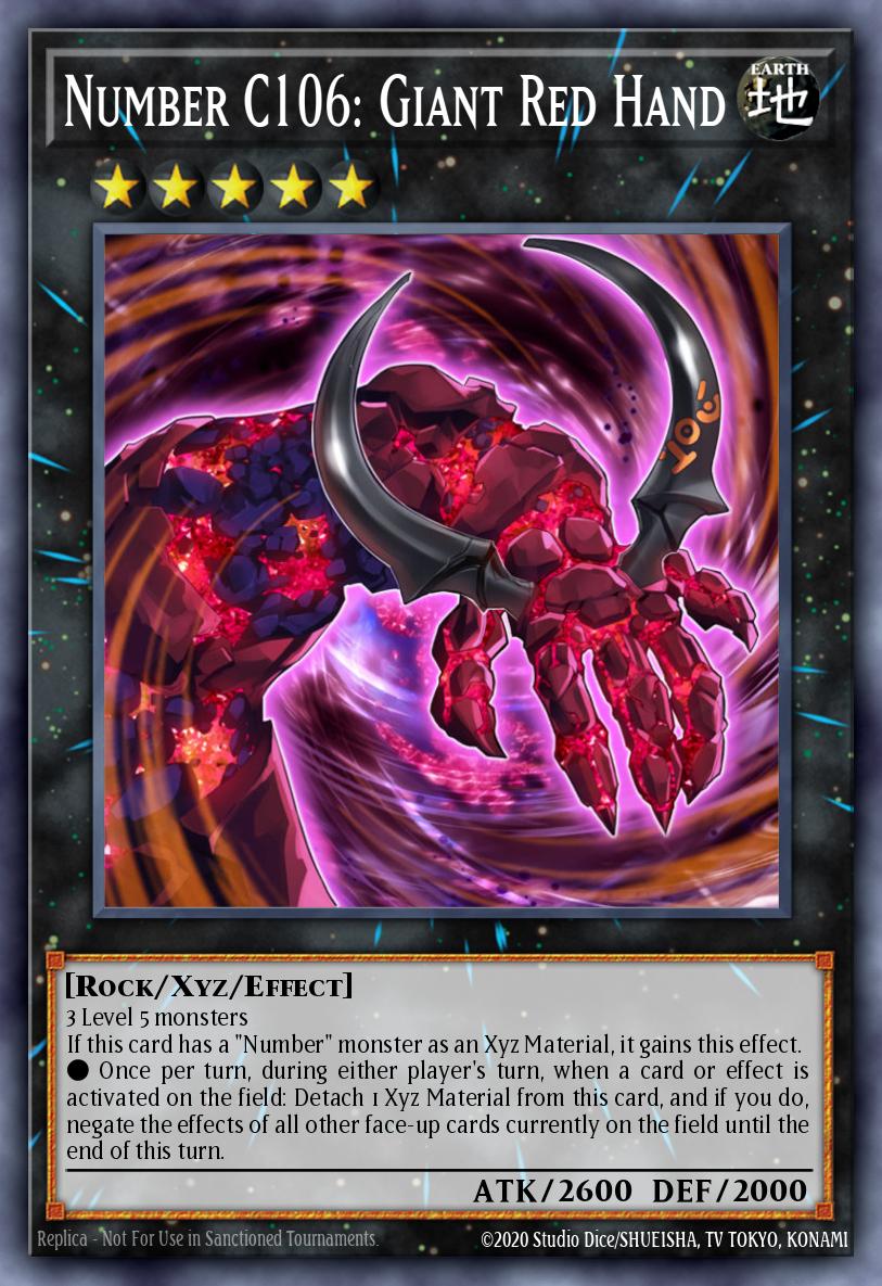 Number C106 Giant Red Hand Super Rare DRLG-EN049 Dragons of Legend Yugioh card