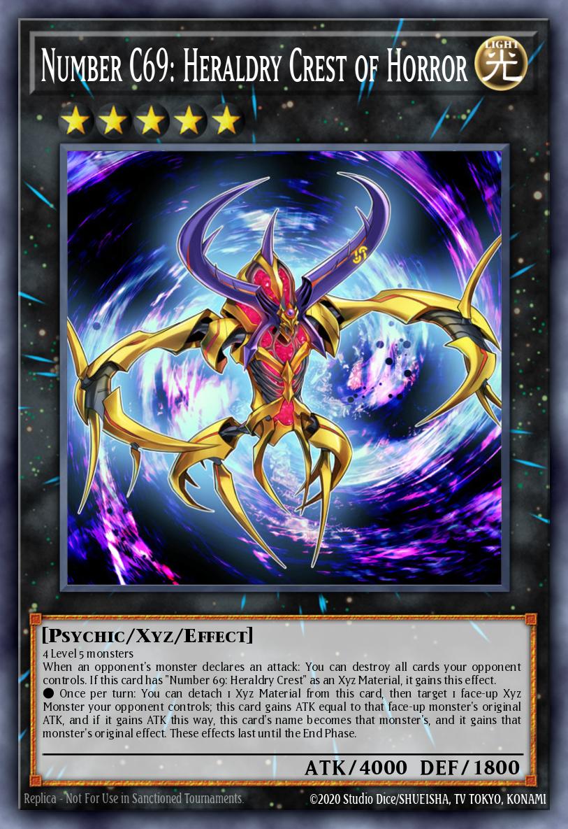 Number C69 Heraldry Crest of Horror Rare LVAL-EN049 Legacy of the Valiant Yugioh card