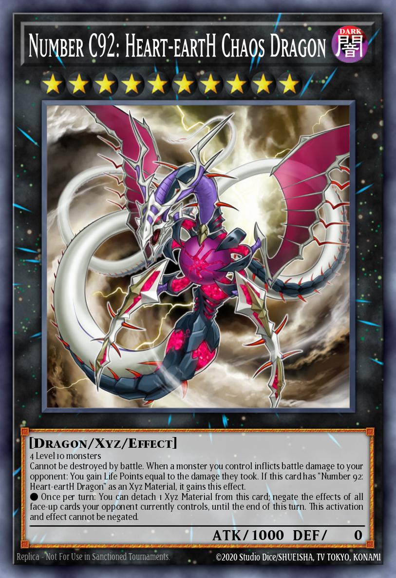 Number C92 Heart-eartH Chaos Dragon Secret Rare BLAR-EN069 Battles of Legend Armageddon Yugioh card