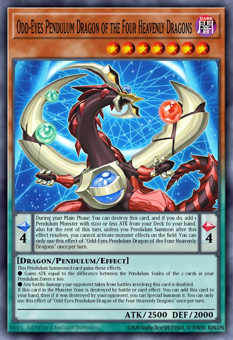 Odd-Eyes Pendulum Dragon of the Four Heavenly Dragons Grand Master Rare MAMO-EN013 Magnificent Monsters Yugioh card
