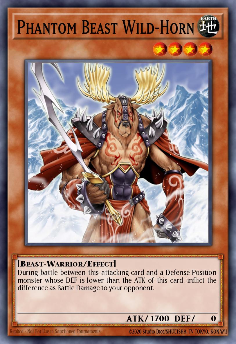 Phantom Beast Wild-Horn Common GLD2-EN012 Gold Series 2009 Yugioh card