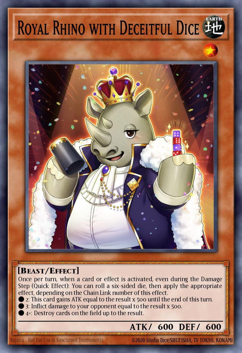 Royal Rhino with Deceitful Dice Common PHNI-EN036 Phantom Nightmare Yugioh card