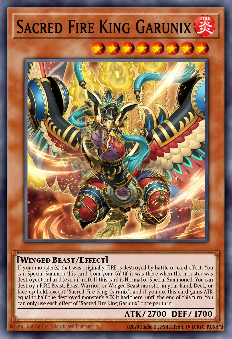 Sacred Fire King Garunix Ultra Rare SR14-EN001 Structure Deck Fire Kings Yugioh card