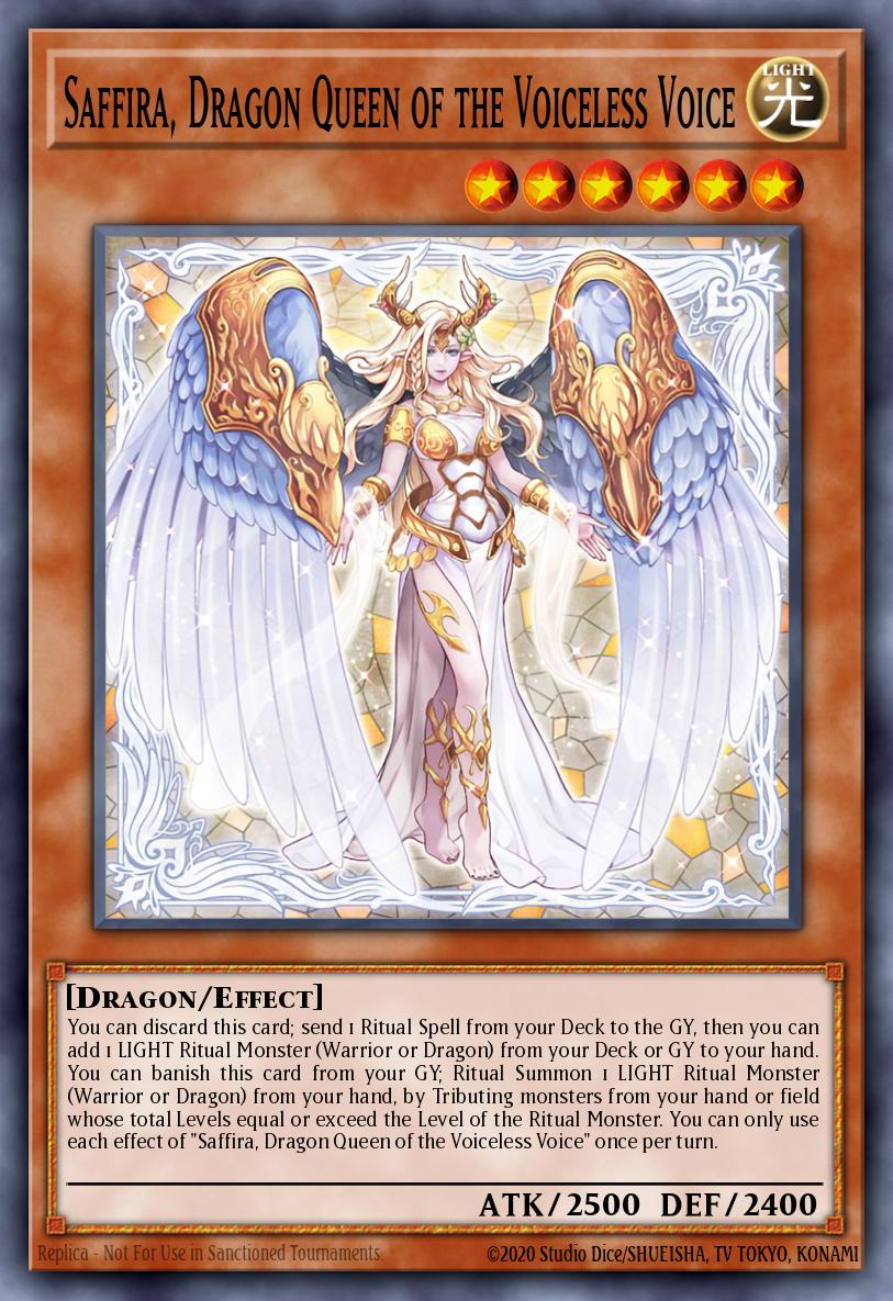 Saffira Dragon Queen of the Voiceless Voice Prismatic Secret Rare MP25-EN053 2025 Mega-Pack Tin Yugioh card