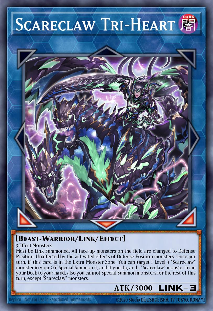 Scareclaw Tri-Heart Prismatic Secret Rare MP23-EN088 25th Anniversary Tin Dueling Heroes Mega Pack Yugioh card