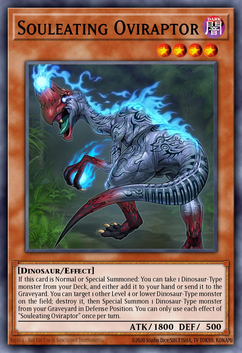 Souleating Oviraptor Super Rare SR04-EN002 Dinosmashers Fury Structure Deck Yugioh card