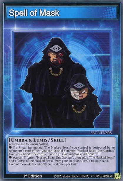 Spell of Mask (Skill Card) Common SBCB-ENS08 Speed Duel Battle City Box Yugioh card