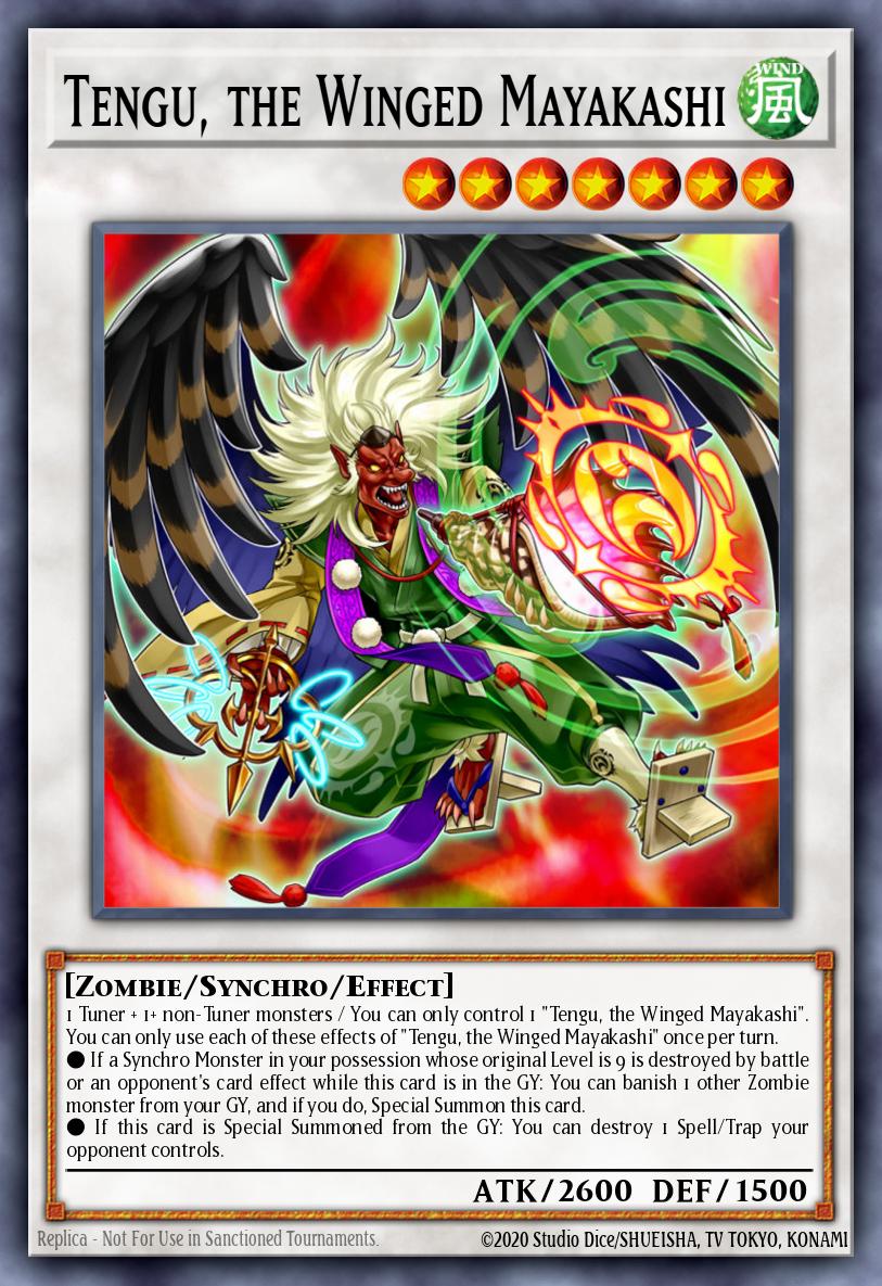 Tengu the Winged Mayakashi Secret Rare HISU-EN034 Hidden Summoners Yugioh card