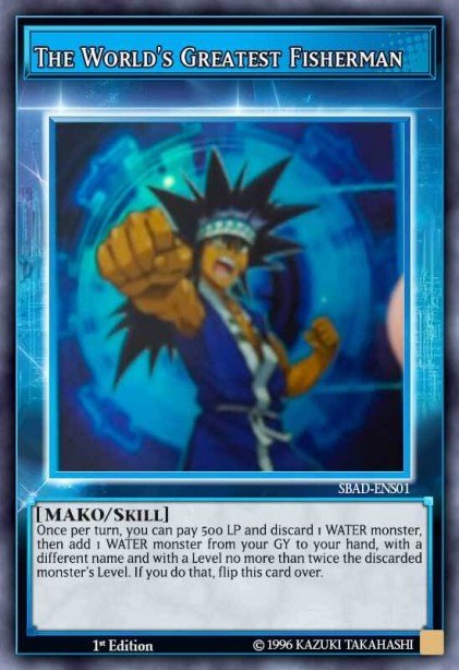 The Worlds Greatest Fisherman Ultra Rare SBAD-ENS01 Speed Duel Attack from the Deep Yugioh card