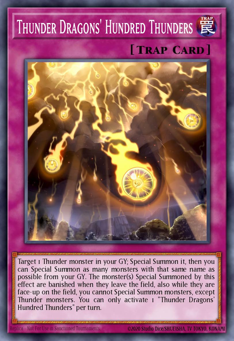 Thunder Dragons Hundred Thunders Common MP19-EN207 2019 Gold Sarcophagus Tin Mega Pack Yugioh card