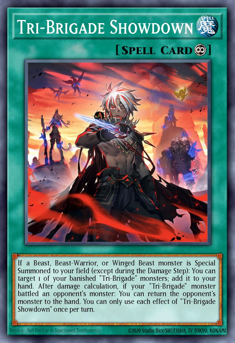 Tri-Brigade Showdown Prismatic Secret Rare MP23-EN198 25th Anniversary Tin Dueling Heroes Mega Pack Yugioh card