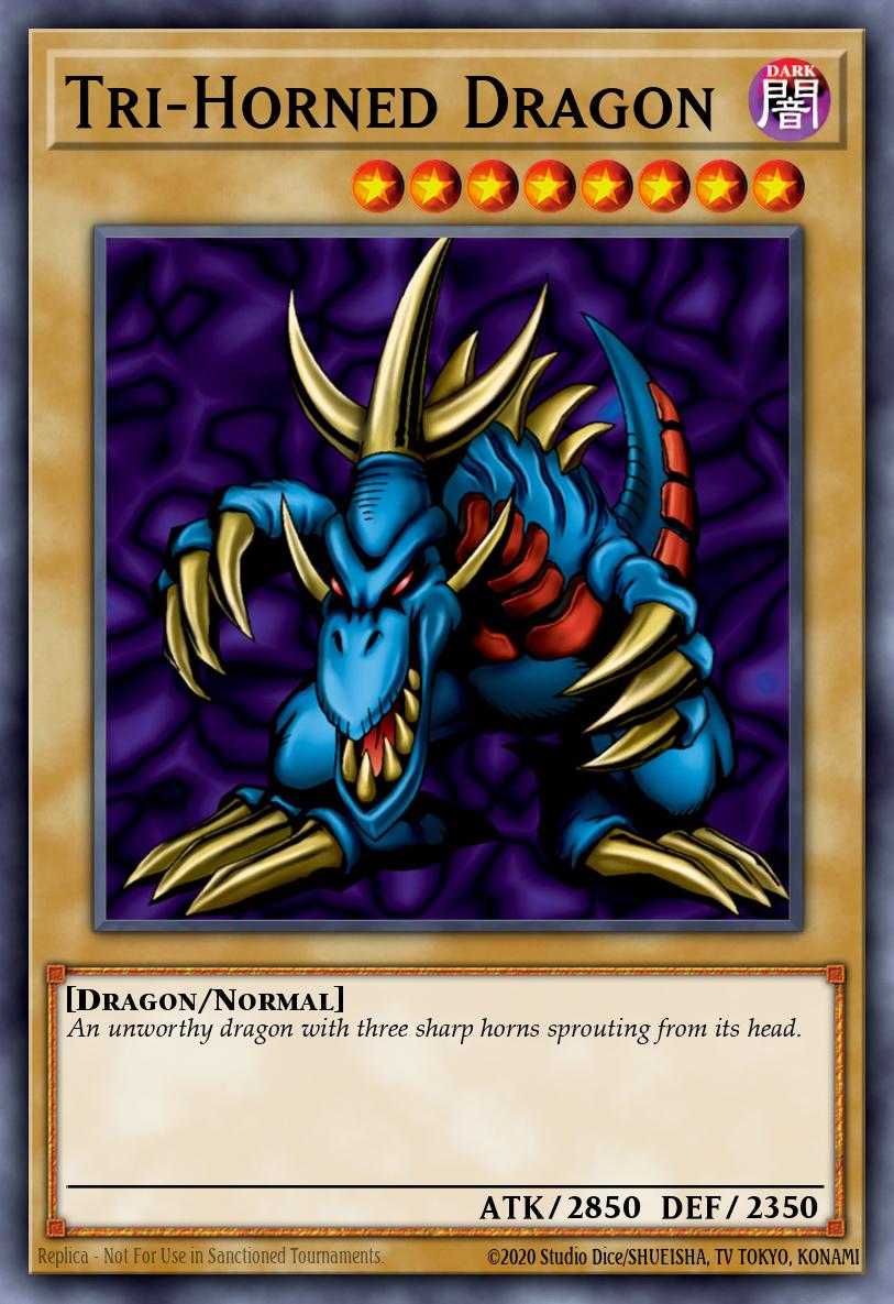 Tri-Horned Dragon Secret Rare LOB-000 Legend of Blue Eyes White Dragon Yugioh card
