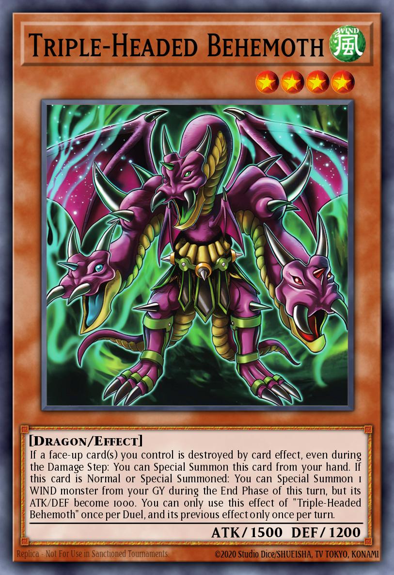 Triple-Headed Behemoth Common DOOD-EN029 Doom of Dimensions Yugioh card