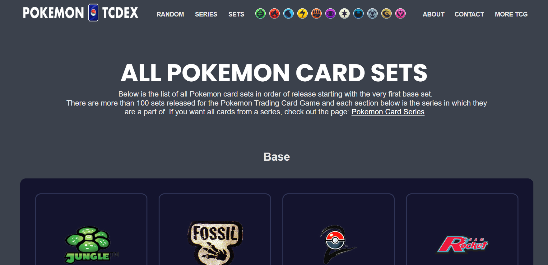 How to Browse Pokemon Card Series and Find Which Sets Belong to Them — step 1