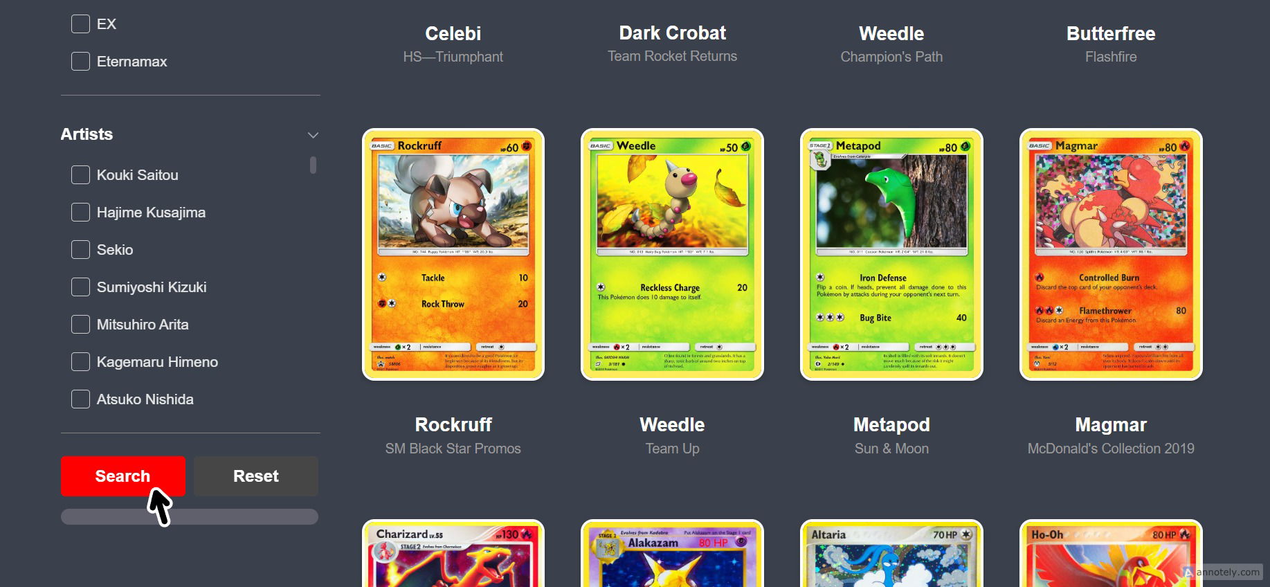 How to View All Pokemon Cards With a Specific Rarity — step 3