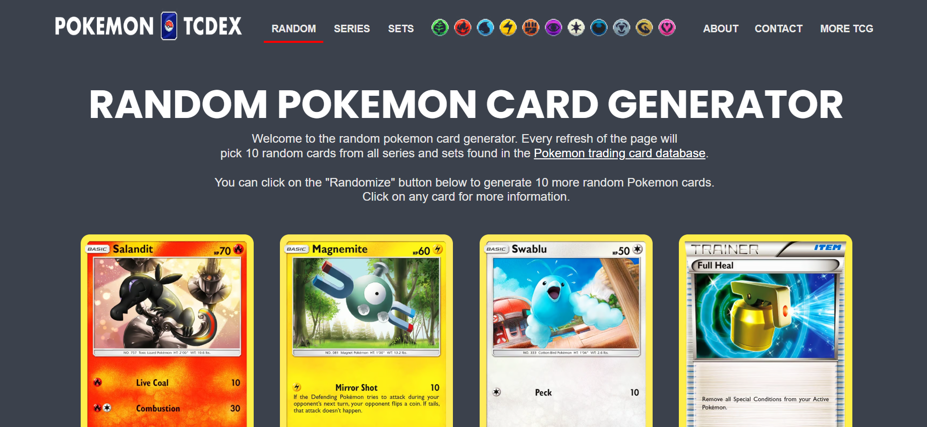 How to View Random Pokemon Cards — step 1
