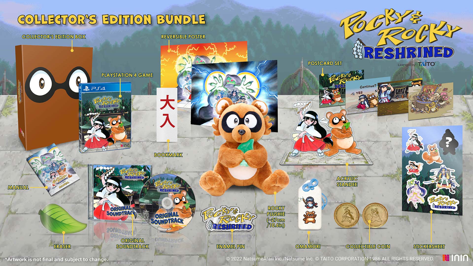 Pocky & Rocky Reshrined Collector's Edition Plushie Bundle (PS4)