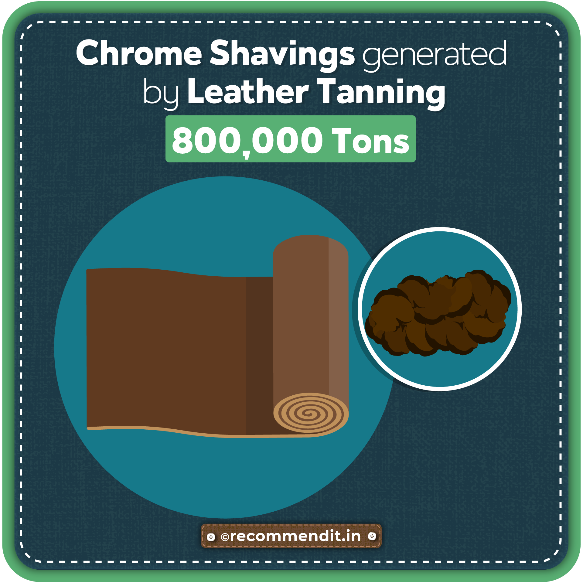 Chrome shavings generated by leather tanning