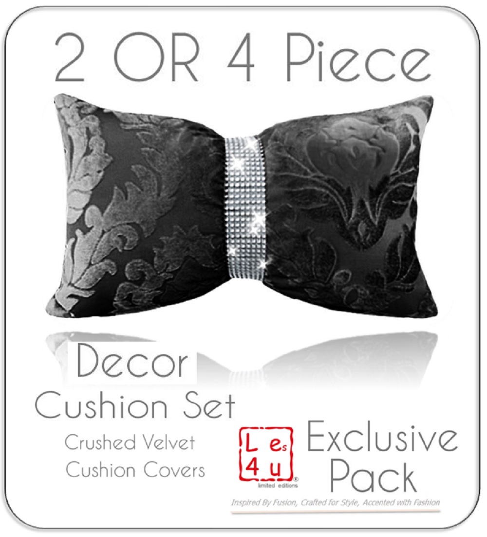 silver grey crushed velvet cushions